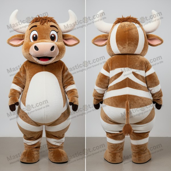 Tan gentle zebu mascot - Masticot.com