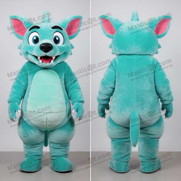 Turquoise cartoon chupacabra mascot - Masticot.com