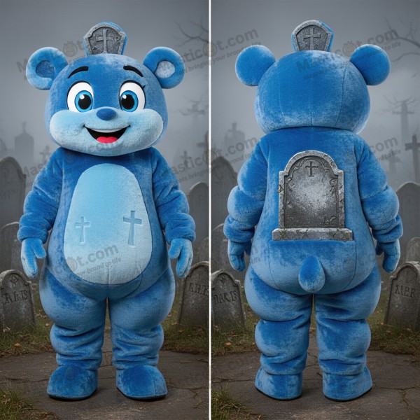 Velvety Blue Cartoon Graveyard Mascot - Masticot.com