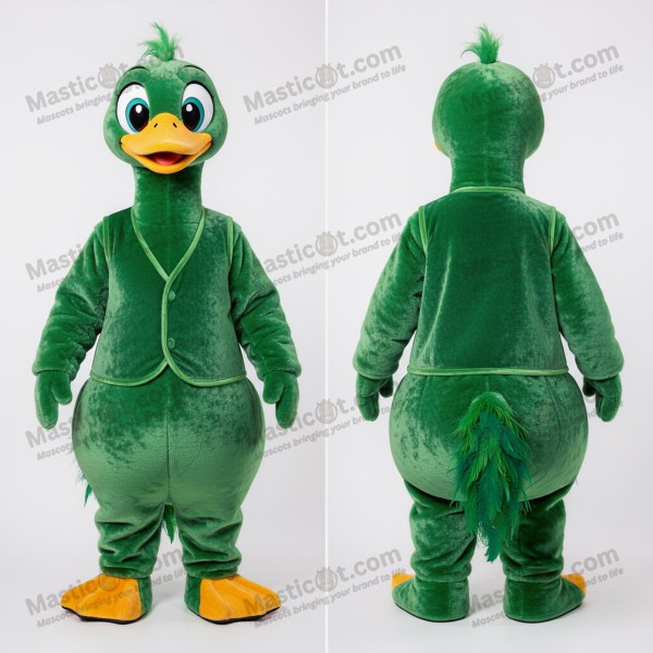 Mascota elegante de cisne verde aterciopelado - Masticot.com