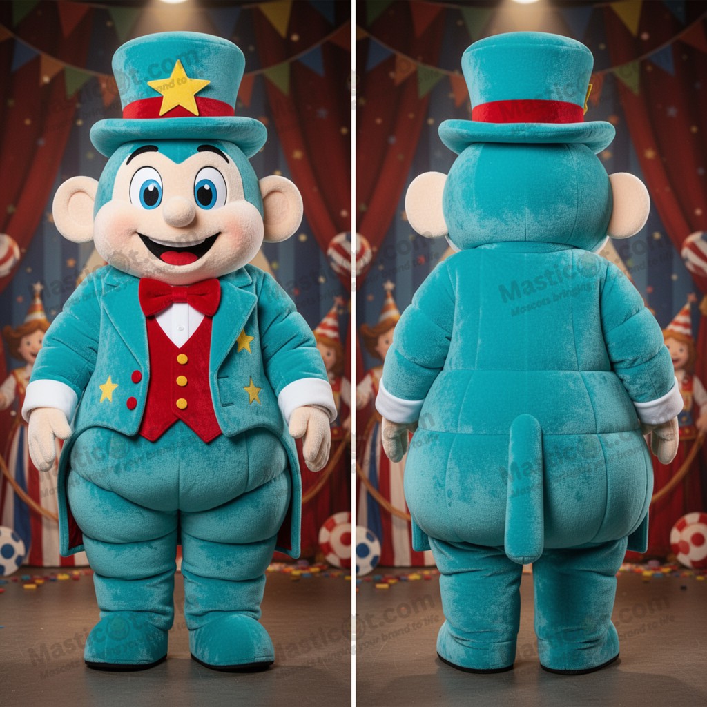 Lekker turkis trollmann-maskot - Tryllekunstner - MASTICOT_37 - Masticot.com