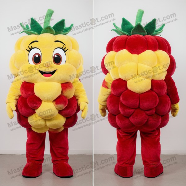 Bright Yellow Velvety Raspberry Mascot - Masticot.com