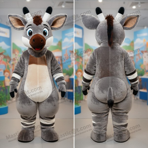 Velveteen striped okapi mascot - Masticot.com