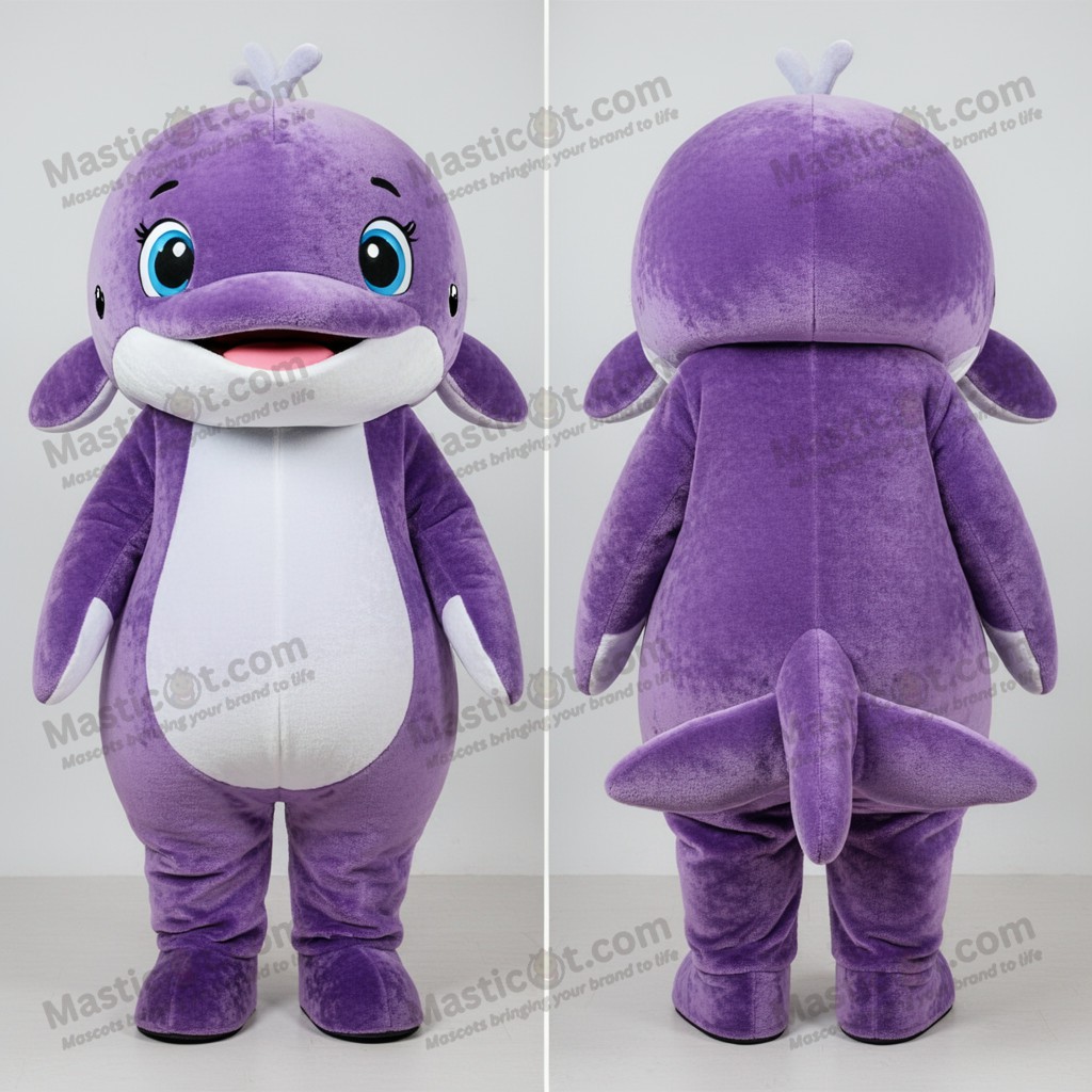 Mjuk lila val-maskot - Val - MASTICOT_6956 - Masticot.com