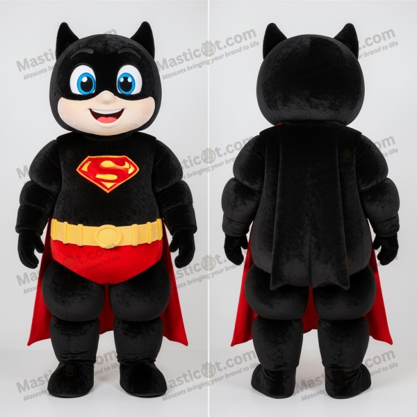 Ebony broad shouldered superhero mascot - Masticot.com