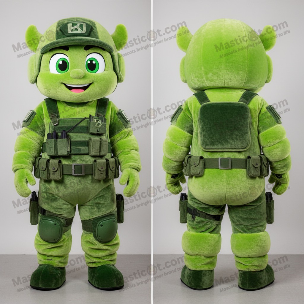 Limettengrüner Commando-Maskottchen - Masticot.com