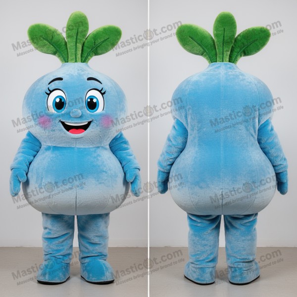 Niebieska runda maskotka rzepa - Masticot.com