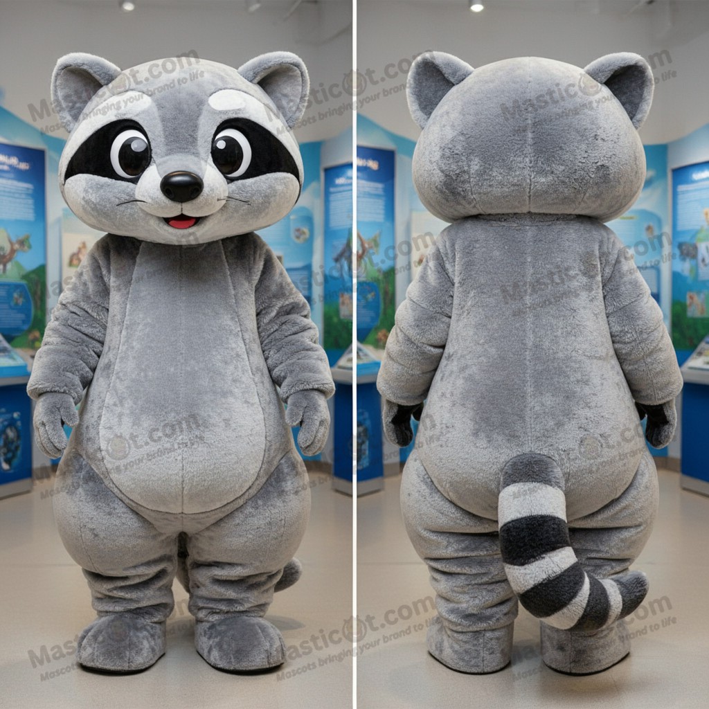 Silver plush civet mascot - Masticot.com