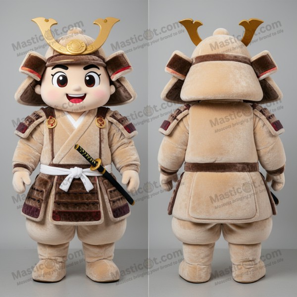 Beige padded samurai mascot - Masticot.com