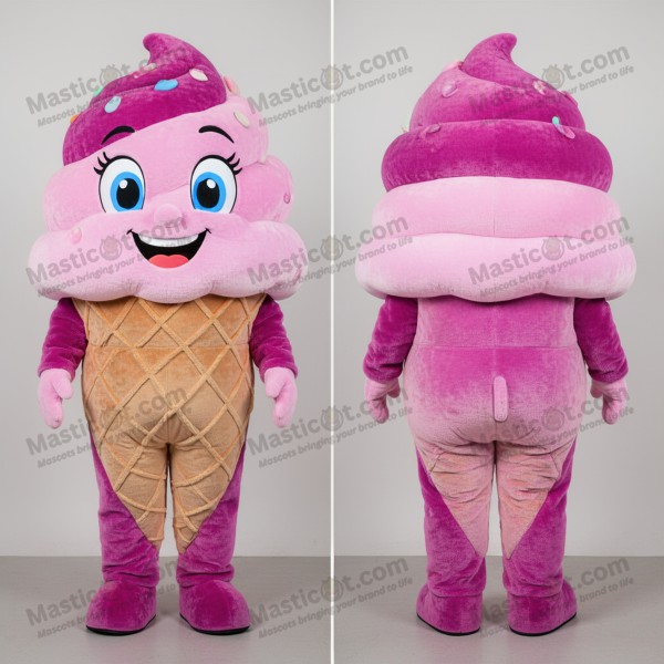 Magenta glitrende is-maskot - Masticot.com