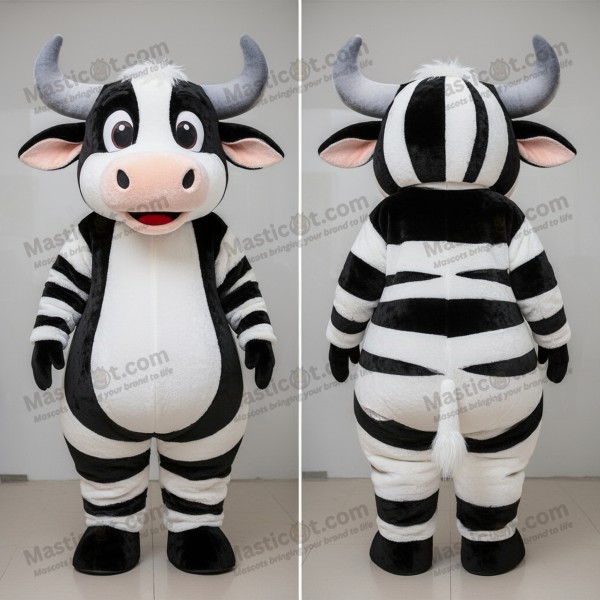 White rounded zebu mascot - Masticot.com