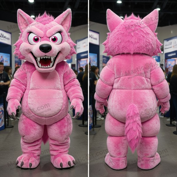 Pink Velvety Werewolf Mascot - Masticot.com