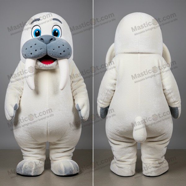 Mascotă de morșă cu mustăți albe și late - Masticot.com