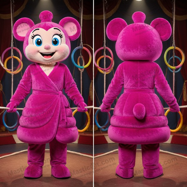 Magenta fløyelsbalansekunstner maskot - Masticot.com