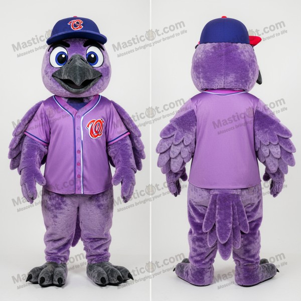 Lavender plush crow mascot - Masticot.com