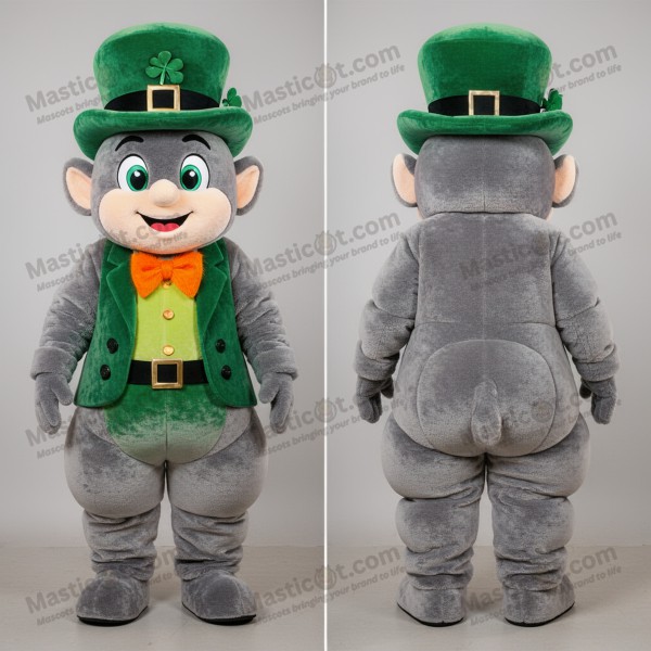Smaragdgrønn bredskuldret leprechaun-hatt maskot -