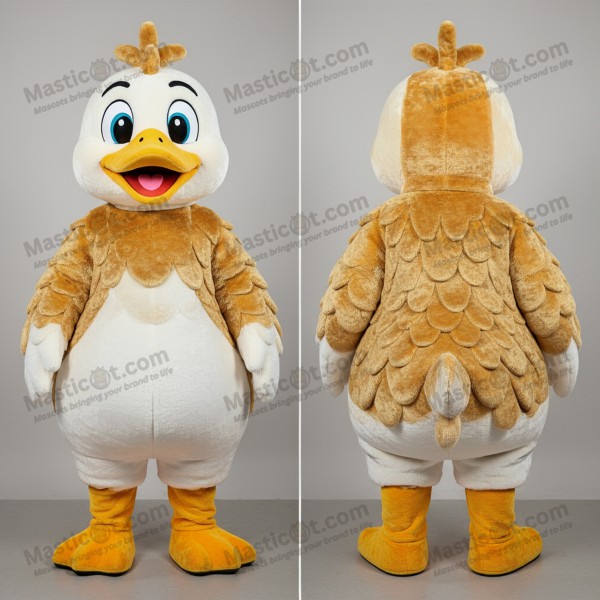 Golden feathered goose mascot - Masticot.com