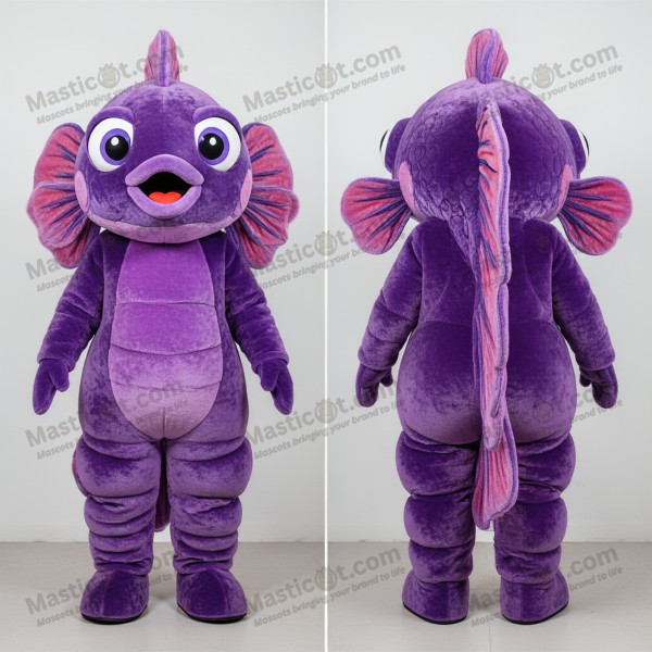 Velvet purple shimmering betta fish mascot - Masticot.com