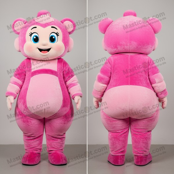 Blush pink playful acrobat mascot - Masticot.com