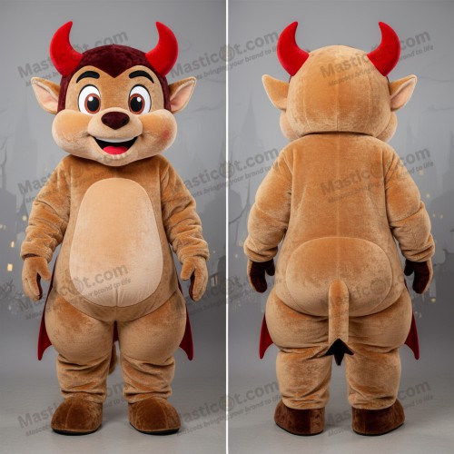Rust orange mischievous devil mascot - Masticot.com