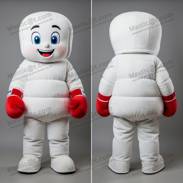White padded boxing glove mascot - Masticot.com