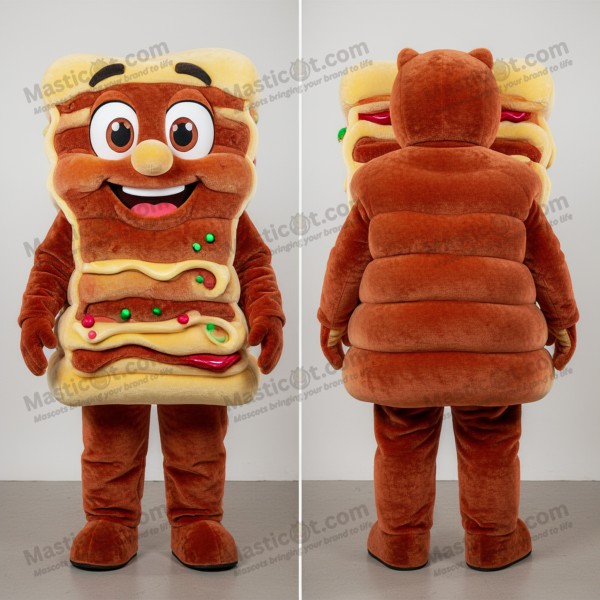 Rust orange layered lasagna mascot - Masticot.com