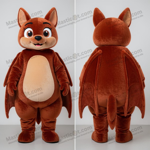 Rust orange playful bat mascot - Masticot.com