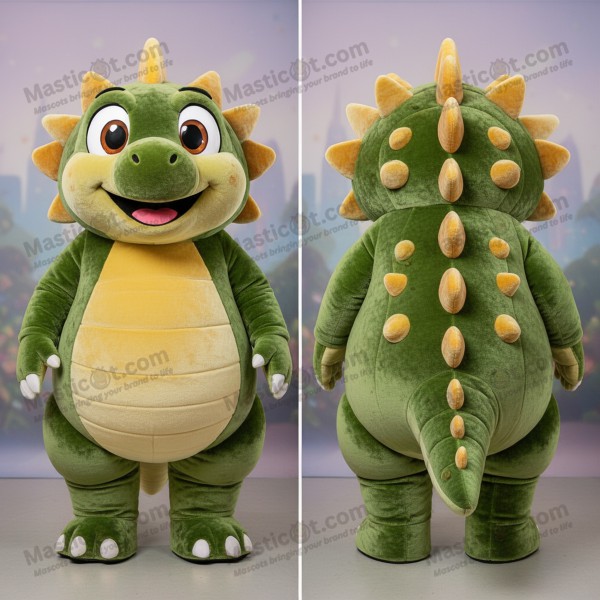 Mascota de anquilosaurio acolchada verde oliva -
