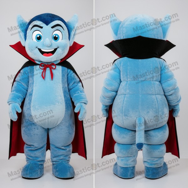 Sky blue expressive vampire mascot - Masticot.com