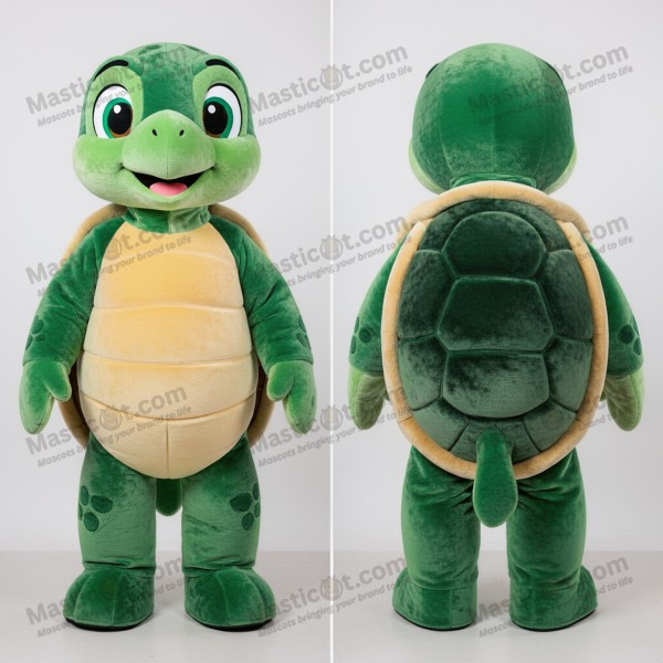 Forest green gentle sea turtle mascot - Masticot.com