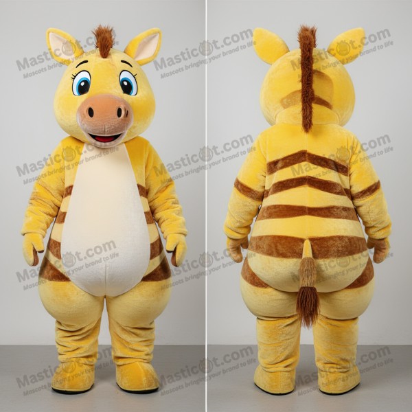 Golden yellow playful quagga mascot - Masticot.com