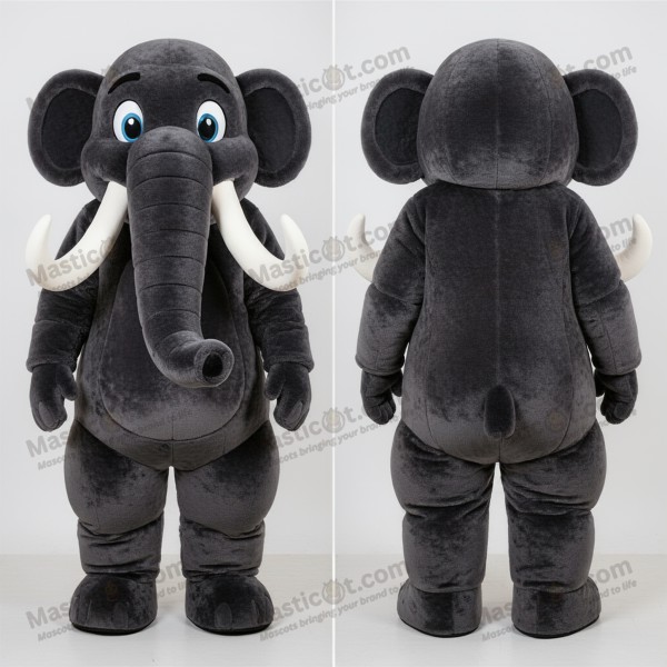 Dark Gray Plush Mammoth Mascot - Masticot.com