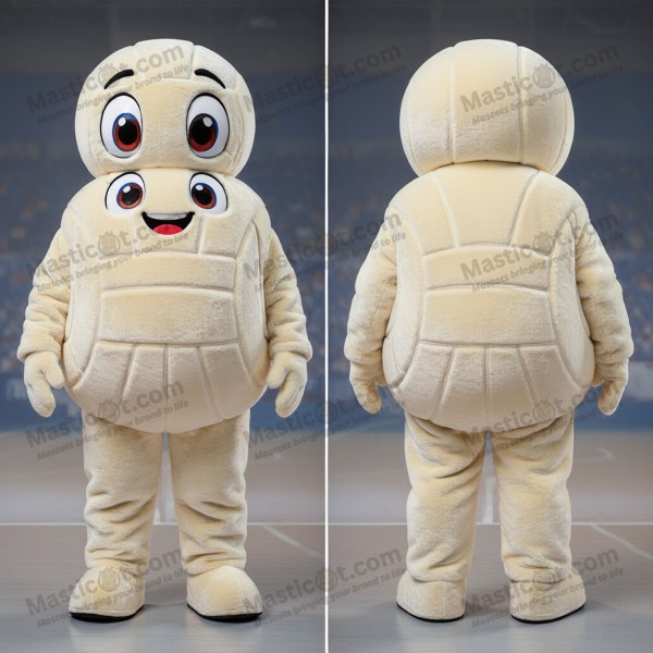 Kremaktig Rund Volleyball-Ball Mascot - Masticot.com