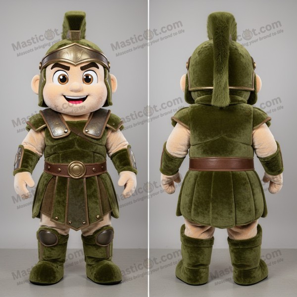 Mascotă soldat spartat cu umeri lați, verde măslinie -