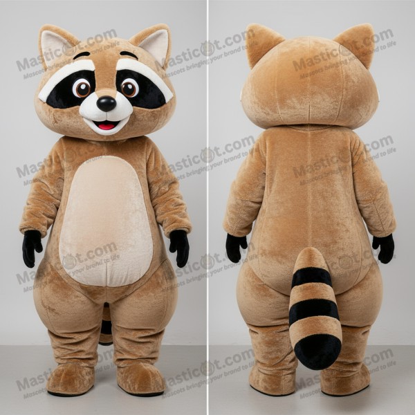 Tan fluffy raccoon mascot - Masticot.com