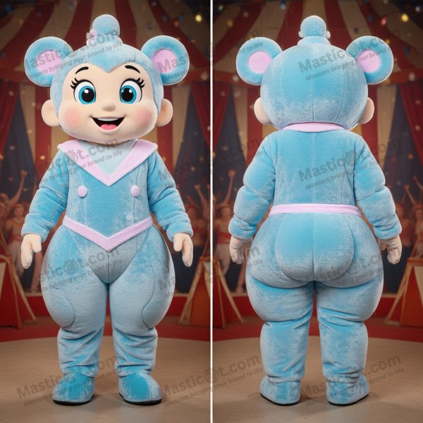 Mascota de Trapecista Azul Celeste Fluyente - Artista de Trapecio - MASTICOT_7091 - Masticot.com