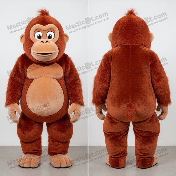 Rust orange wide eyed orangutan mascot - Masticot.com