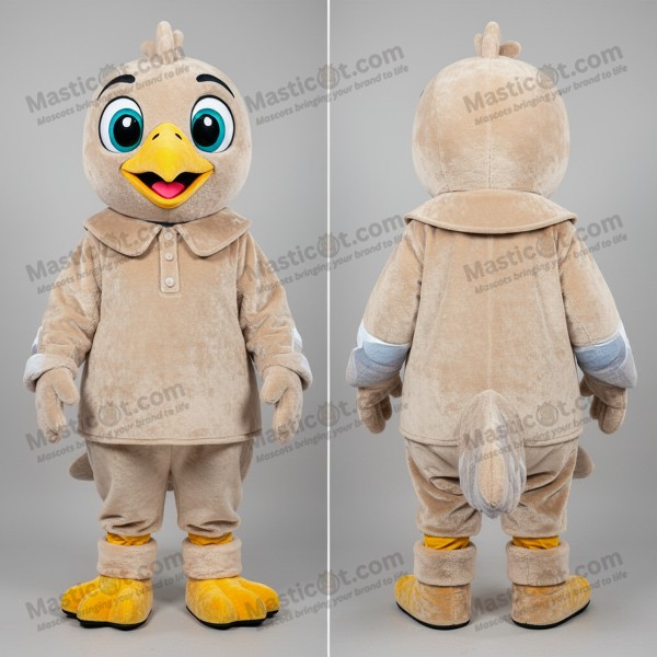 Beige velvety pigeon mascot - Masticot.com