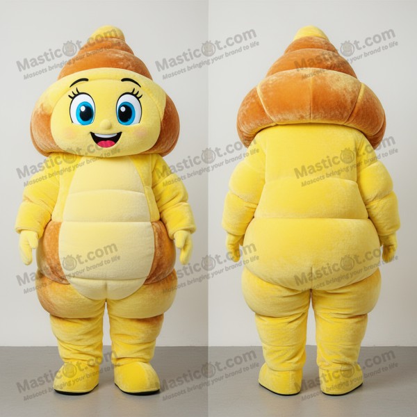 Mascota de croissant amarillo limón rizado - Masticot.com