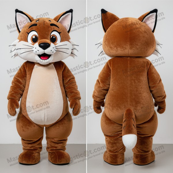 Russet brown expressive bobcat mascot - Masticot.com