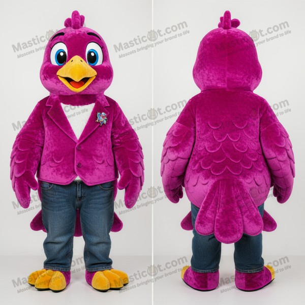 Magenta velvety dove mascot - Masticot.com