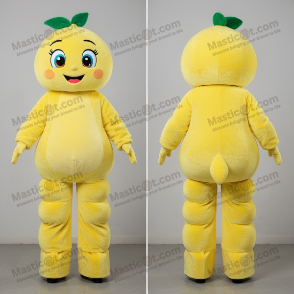 Lemon yellow towering stilt walker mascot - Masticot.com