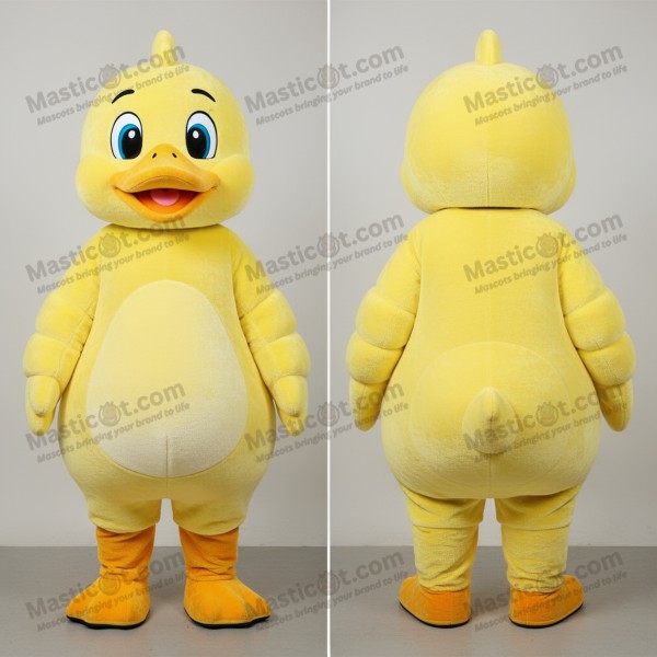 Lemon yellow cheerful goose mascot - Masticot.com