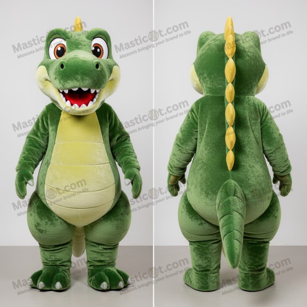 Olive green realistic sail spinosaurus mascot - Masticot.com
