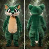 Forest green plush mongoose mascot - Masticot.com