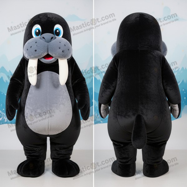 Mascotă de morșă negru catifelat - Masticot.com