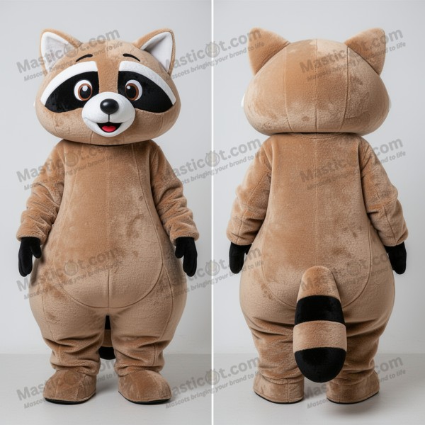 Tan rounded features raccoon mascot - Masticot.com