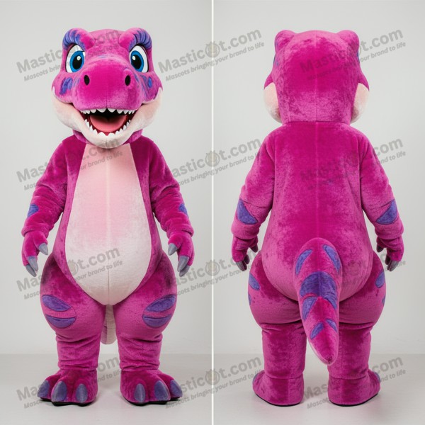 Magenta friendly deinonychus mascot - Masticot.com
