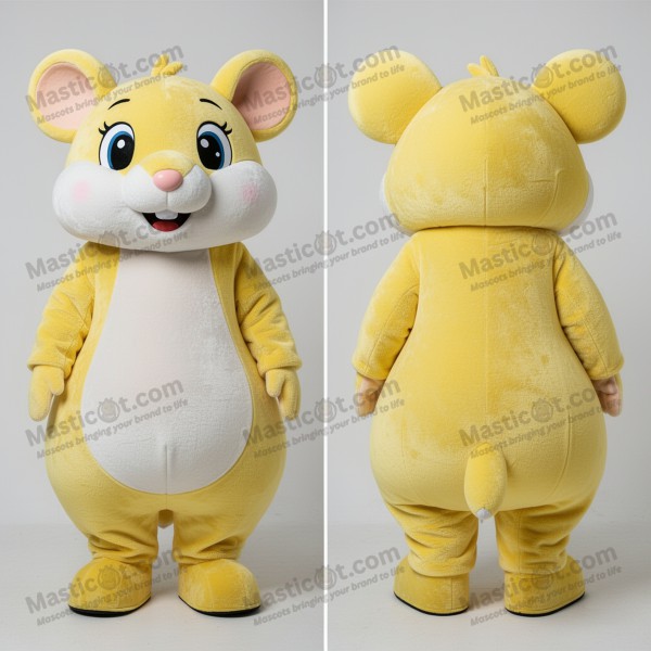 Lemon yellow fluffy dormouse mascot - Dormouse -