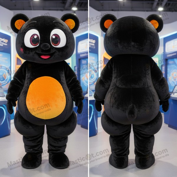 Ebony black rounded gyro mascot - Masticot.com